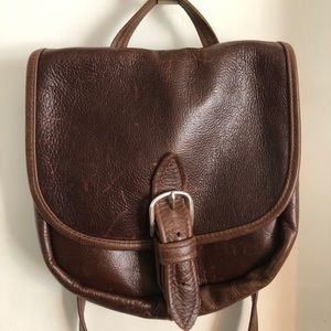 Stickman Brown Leather Crossbody Backpack Purse